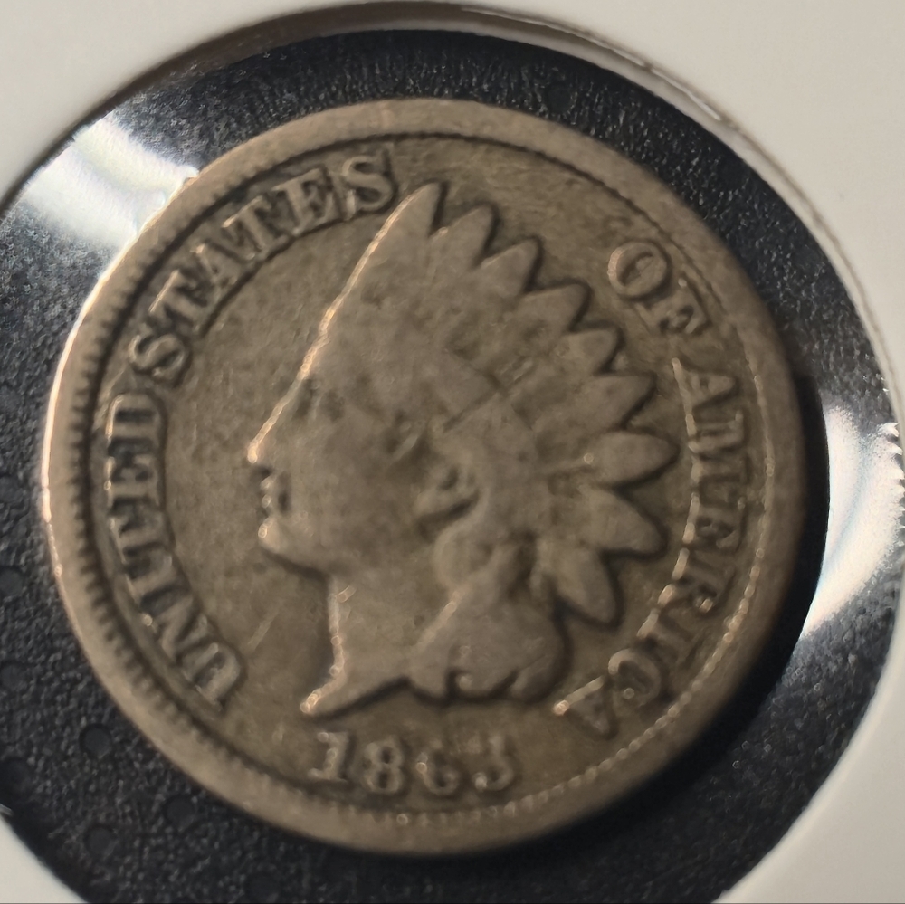 ​🦅 1863 Indian Head Penny "White Cent" – Civil War Era Treasure 🦅